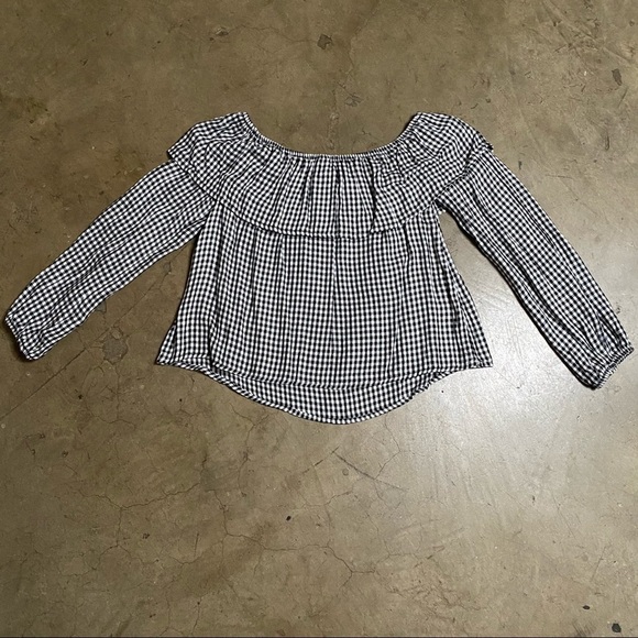 Gingham off the shoulder long sleeve - Picture 6 of 6